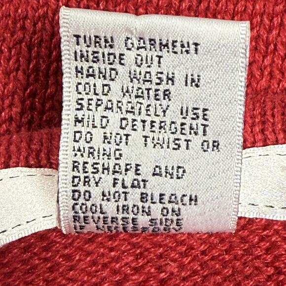 Vintage Lise J Cardigan Sweater Sz S Cardinal Red Black Embroidery and Beading - Picture 9 of 9